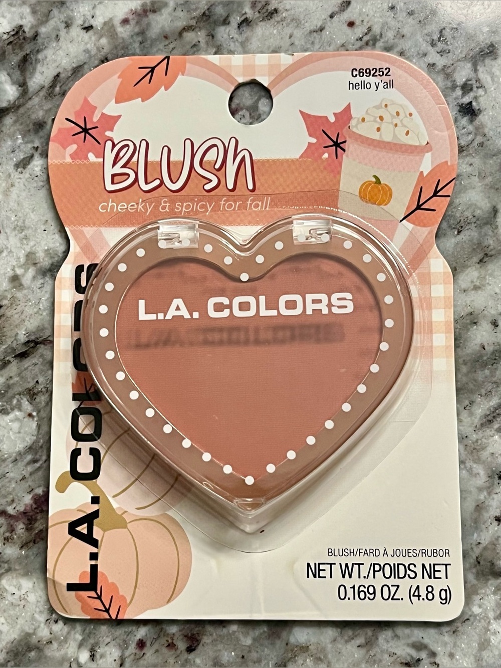 La Colors Pumpkin Spice Hello Y’all Heart Shape Pressed Powder Blush Fall Autumn